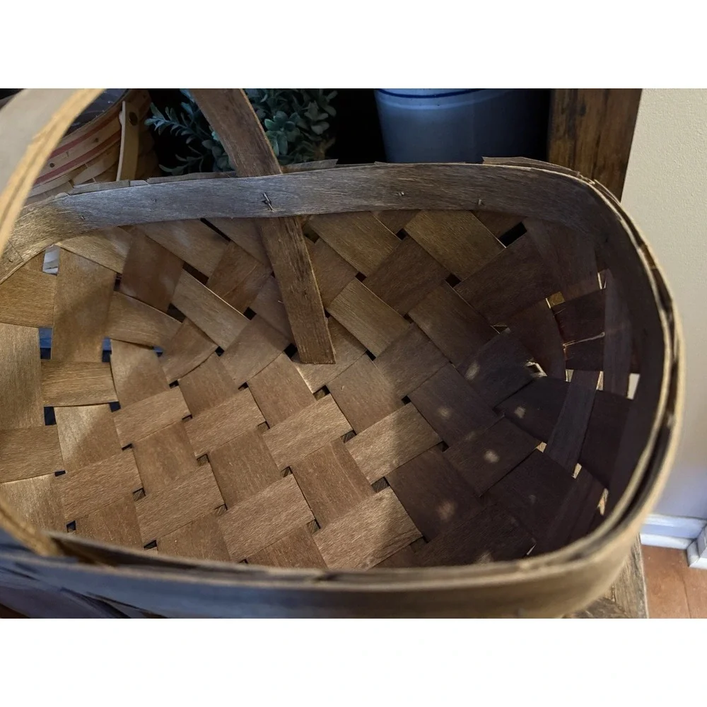 Vintage Woven Orchard Basket Foraging Fruit Stand 16QT Farmhouse Decor Cottage